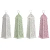 Žibintas Home ESPRIT Valkoinen Vihreä Pinkki Metalli Alumiini Shabby Chic 13 x 13 x 43 cm (4 osaa)