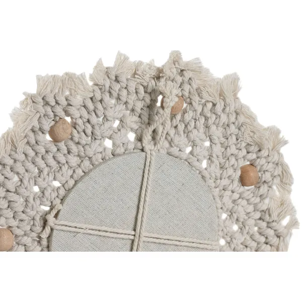 Mätyinen kuitulevy Home ESPRIT Valkoinen Boho 20 x 1 x 20 cm (3 Kappaletta)