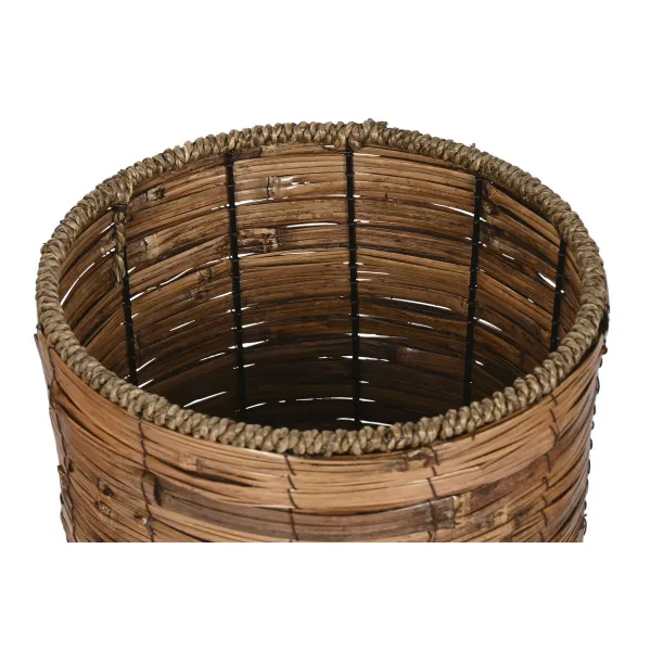 Набор кашпо Home ESPRIT Коричневый Металл ротанг Тропический 31 x 31 x 27 cm