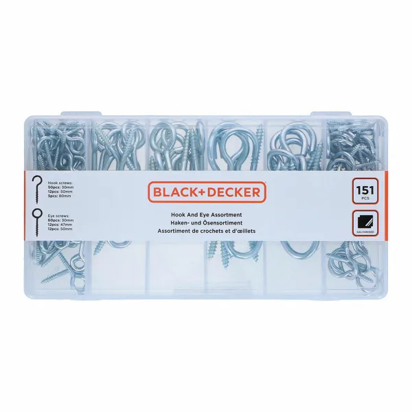 Набор глазковых болтов Black & Decker 151 Предметы