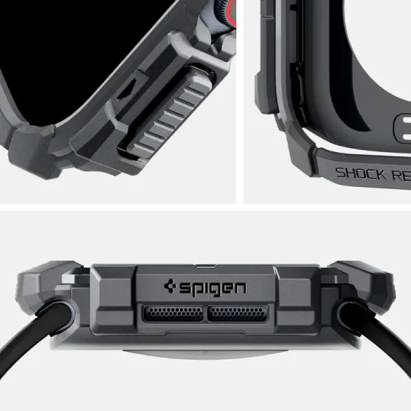 Spigen Rugged Armor - Case for Apple Watch 10 46 mm (Dark Grey)