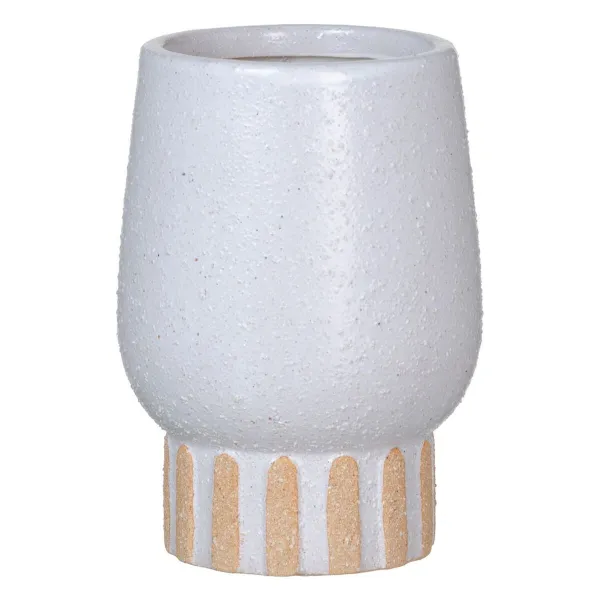 Vaza Balta Keramikinis 12,5 x 12,5 x 18 cm