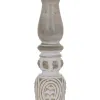 Candle Holder White Natural Iron Mango wood 14 x 14 x 38 cm