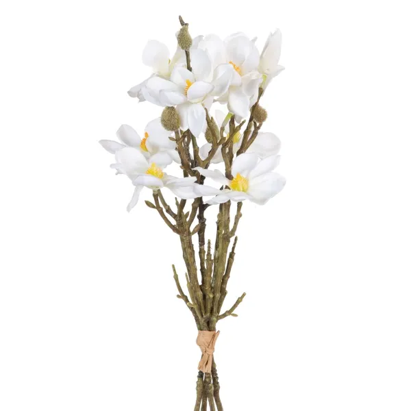 Dekoratyvinės gėlės Balta Žalia 37 x 20 x 41 cm Magnolia