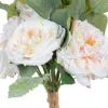 Decorative Flowers White Green Roses 20 x 23 x 41 cm