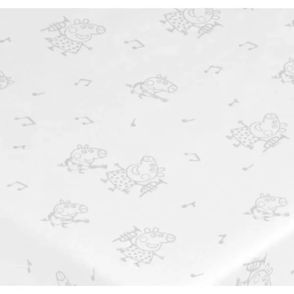 Uzmontēta apakšējā loksne Peppa Pig Balts Pelēks 60 x 120 cm 100% kokvilnas