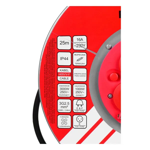 Jatkojohto Vertex PB25METAL Musta 25 m