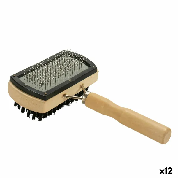 Щетка для Cобак Mascow Коричневый Серый 10 x 17 x 5 cm Двойное (12 штук)