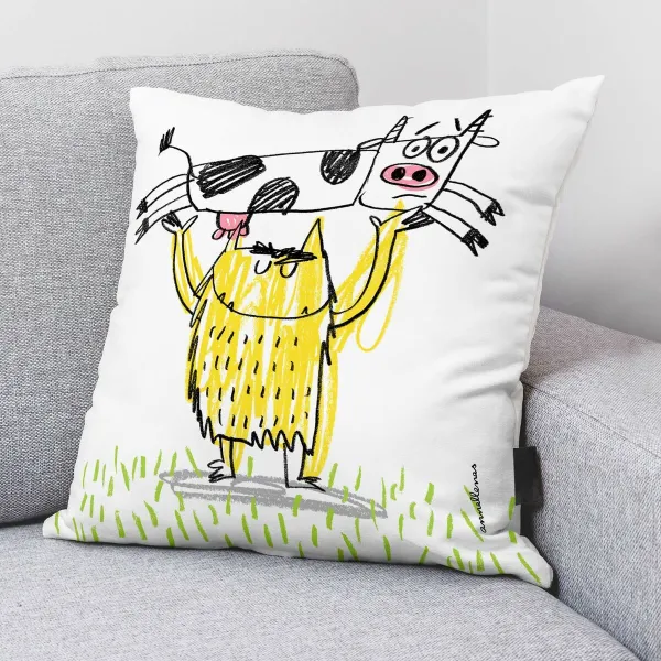 Чехол для подушки Decolores Risa Разноцветный 50 x 50 cm Хлопок Каталонский
