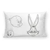 Tyynyliina Looney Tunes Valkoinen Musta Monivärinen 175 Langat 50x80cm 50 x 80 cm 100% puuvillaa