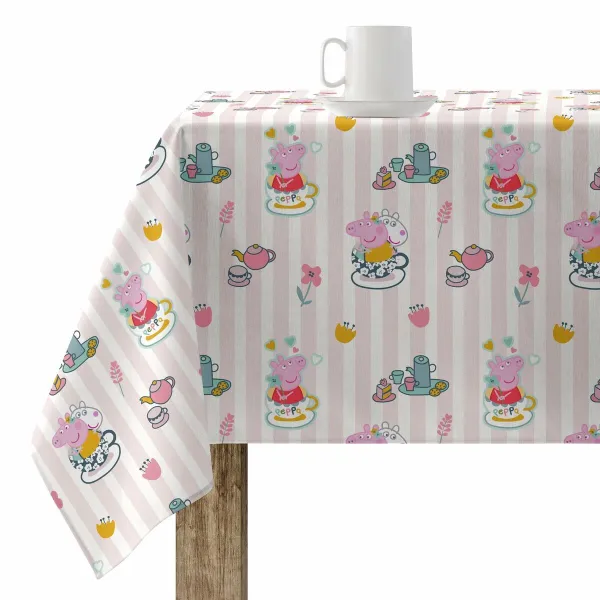 Dėmėms atspari derva dengta staltiesė Peppa Pig Flowers 1 Spalvotas 300 x 150 cm