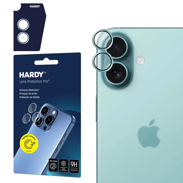 3mk HARDY Lens Protection Pro - Camera Lens Glass for iPhone 17 (Light Green)