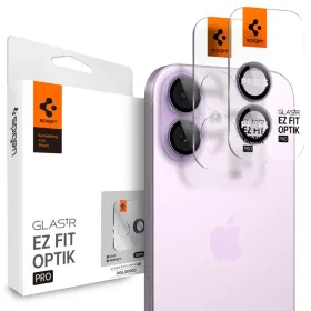 Spigen Optik Pro GLAS.TR EZ Fit Camera Protector 2-Pack - Glass Lens Protector for iPhone 16 / 16 Plus / 17 (2 pcs) (Purple)
