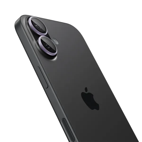 Spigen Optik Pro GLAS.TR EZ Fit Camera Protector 2-Pack - Glass Lens Protector for iPhone 16 / 16 Plus / 17 (2 pcs) (Purple)