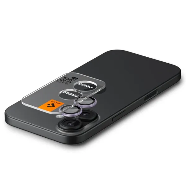 Spigen Optik Pro GLAS.TR EZ Fit Camera Protector 2-Pack - Glass Lens Protector for iPhone 16 / 16 Plus / 17 (2 pcs) (Purple)