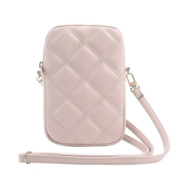 Guess Zip Quilted 4G - Phone bag (pink)
