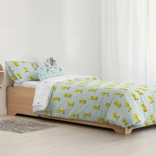 Ziemeļu pārvalks Piolín Tweety Vichy Daudzkrāsains 175 Vītnes buklets 200 x 200 cm