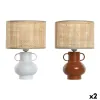 Desk lamp Home ESPRIT White Natural Terracotta Metal Bamboo 50 W 220 V 22 x 22 x 33 cm (2 Units)
