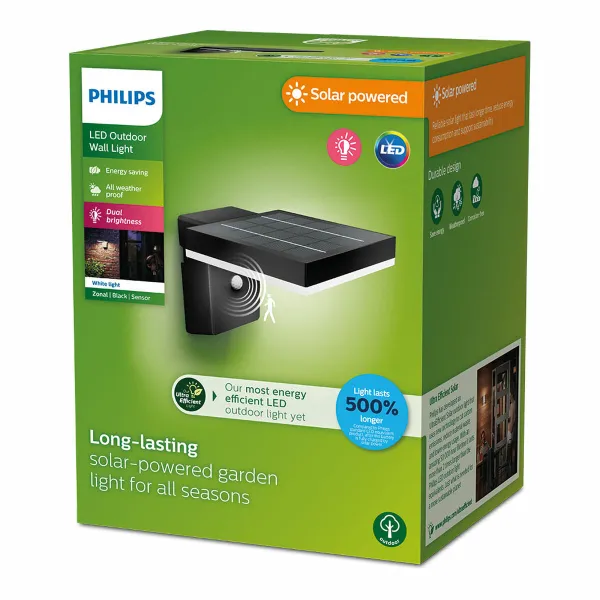 Sienas gaisma Philips 1,3 W 250 Lm Solārais Kvadrāta (3000 K)