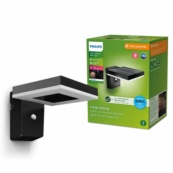 Sienas gaisma Philips 1,3 W 250 Lm Solārais Kvadrāta (3000 K)