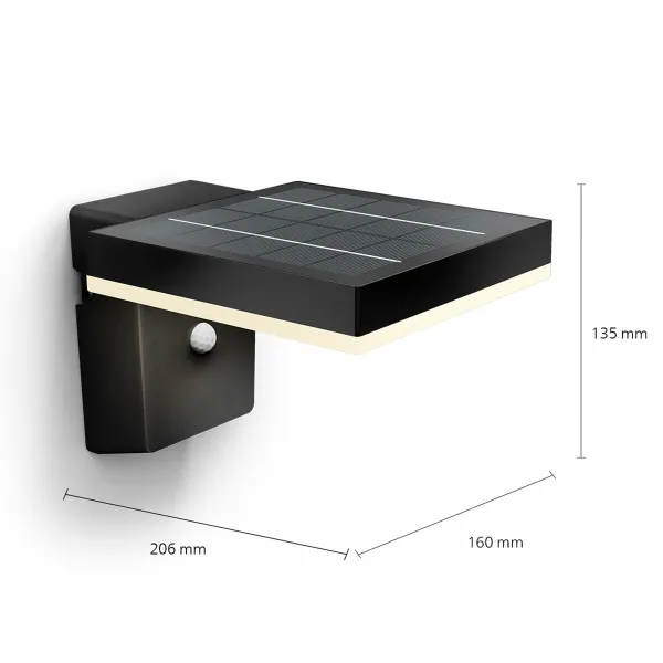 Sienas gaisma Philips 1,3 W 250 Lm Solārais Kvadrāta (3000 K)