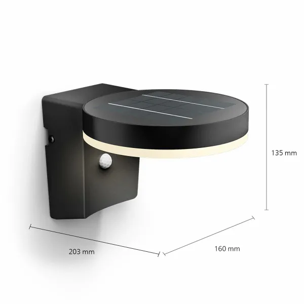 Sienas gaisma Philips 1,3 W 250 Lm Solārais Apaļš (3000 K)