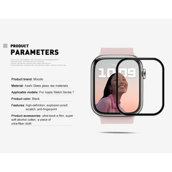 Mocolo 3D Glass Full Glue - Protective Glass for Apple Watch 7/8 41 mm screen