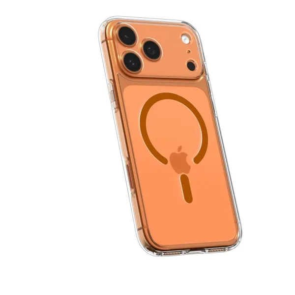 Spigen Ultra Hybrid Mag MagSafe - Case for iPhone 17 Pro (Clear/Orange)