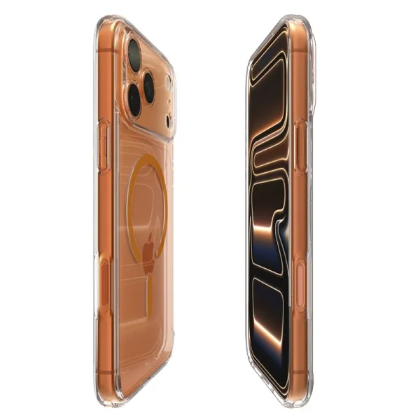 Spigen Ultra Hybrid Mag MagSafe - Case for iPhone 17 Pro (Clear/Orange)