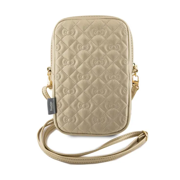 Hello Kitty Quilted Bows Strap - Crossbody bag for phone (gold)