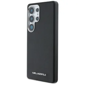 Karl Lagerfeld Saffiano Full Wrapped Elongated Metal Logo MagSafe - Case for Samsung Galaxy S25 Ultra (black)