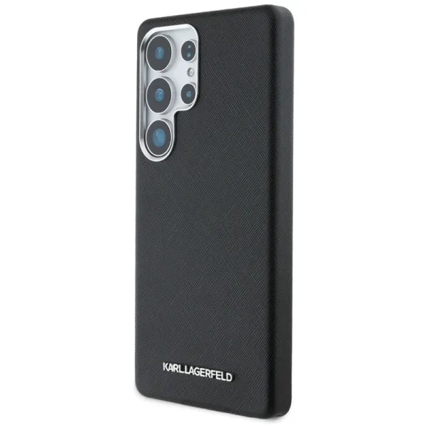 Karl Lagerfeld Saffiano Full Wrapped Elongated Metal Logo MagSafe - Case for Samsung Galaxy S25 Ultra (black)
