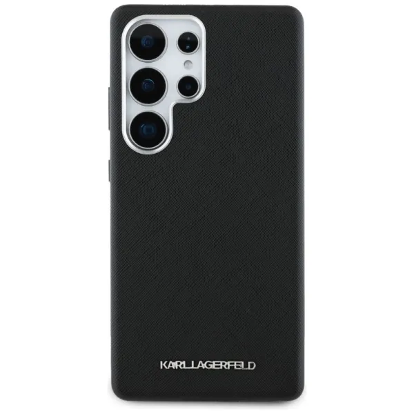 Karl Lagerfeld Saffiano Full Wrapped Elongated Metal Logo MagSafe - Case for Samsung Galaxy S25 Ultra (black)