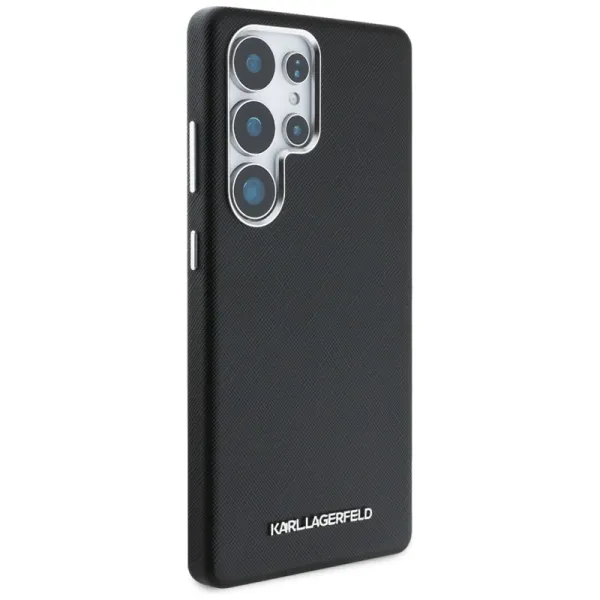 Karl Lagerfeld Saffiano Full Wrapped Elongated Metal Logo MagSafe - Case for Samsung Galaxy S25 Ultra (black)