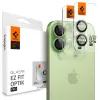 Spigen Optik Pro GLAS.TR EZ Fit Camera Protector 2-Pack - Glass Lens Protector for iPhone 16 / 16 Plus / 17 (2 pcs) (Green)