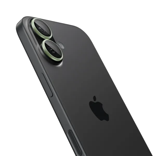 Spigen Optik Pro GLAS.TR EZ Fit Camera Protector 2-Pack - Glass Lens Protector for iPhone 16 / 16 Plus / 17 (2 pcs) (Green)