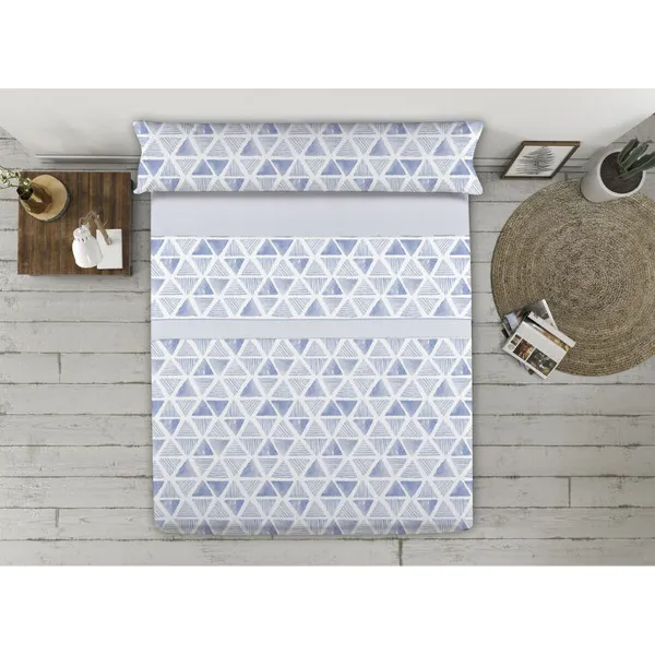 Antklodės užvalkalas be užpildo Happy Home TRIANGLES AH Mėlyna Lova 90