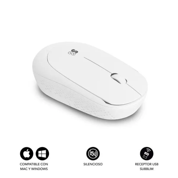 Pelė Subblim SUBMO-B2SW011 Balta 1200 DPI