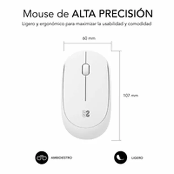 Pelė Subblim SUBMO-B2SW011 Balta 1200 DPI