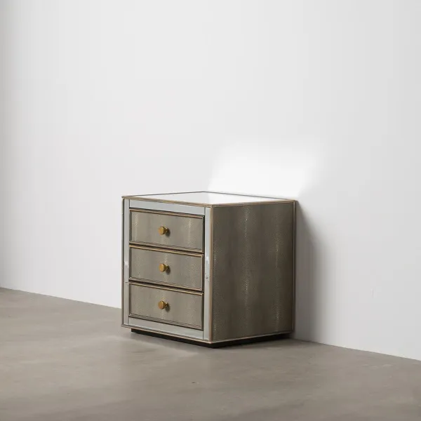Spintelė CHLOE Auksinis Veidrodis Stiklas Medžio MDF 51 x 41 x 51 cm