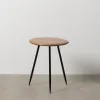 Side table LAGOM Black Natural Iron Rubber wood 40 x 40 x 50 cm