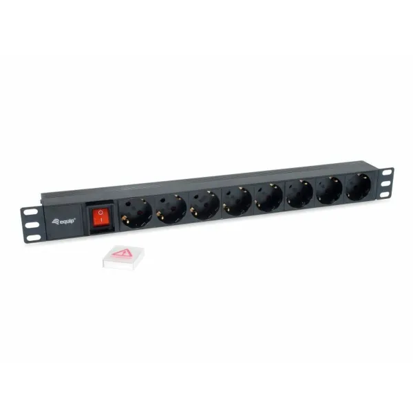 Schuko 19" 8 virzienu daudzligzdu adapteris Equip 333283 Melns (1,8 m)