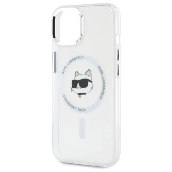Karl Lagerfeld IML Metal Choupette Head MagSafe - Case for iPhone 15 (White)