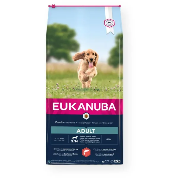 Lopbarība Eukanuba Adult Small&Medium Salmon Zivs 12 kg