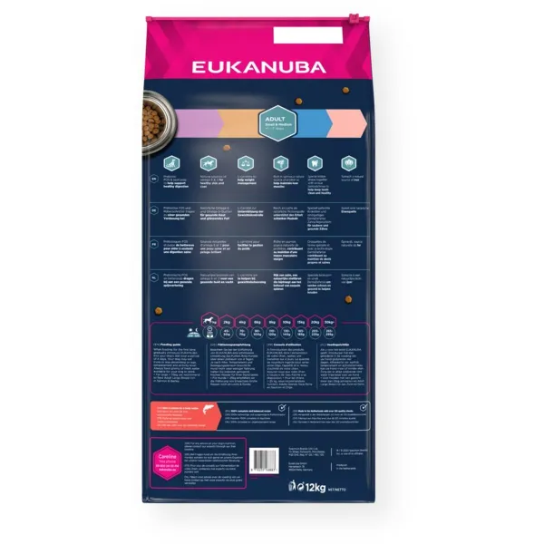 Pašarai Eukanuba Adult Small&Medium Salmon Žuvis 12 kg