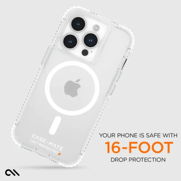 Case-Mate Ultra Tough plus D3O MagSafe - iPhone 15 Pro Case (Clear)