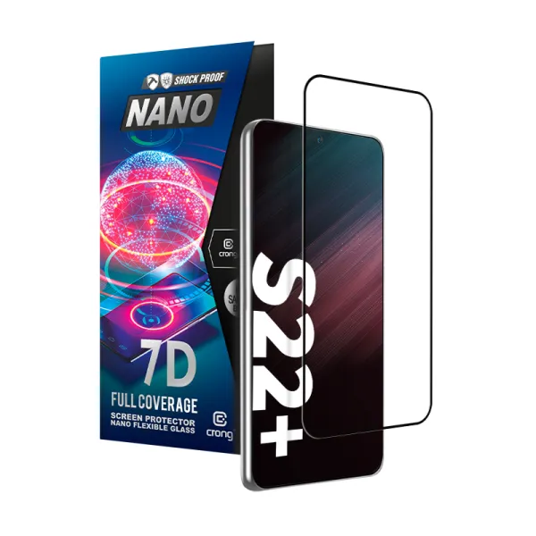 Crong 7D Nano Flexible Glass - 9H hybrid glass for the entire Samsung Galaxy S22+ screen