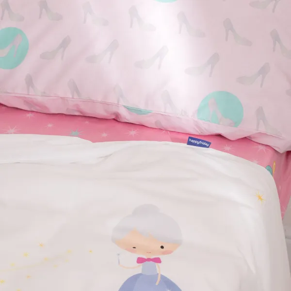 Duvet cover set HappyFriday Multicolour Single Cinderella 2 Pieces