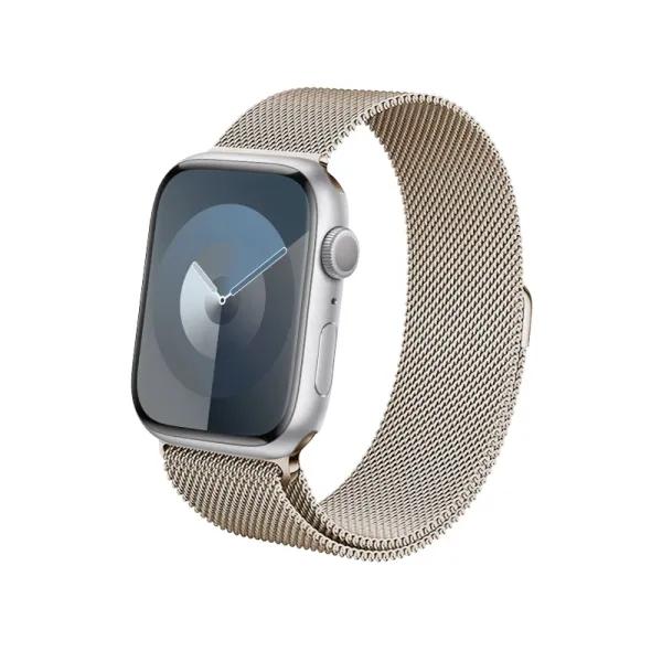 Crong Milano Steel – Stainless Steel Strap for Apple Watch 38/40/41/42 mm (Champagne)