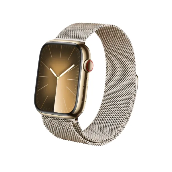 Crong Milano Steel – Stainless Steel Strap for Apple Watch 38/40/41/42 mm (Champagne)